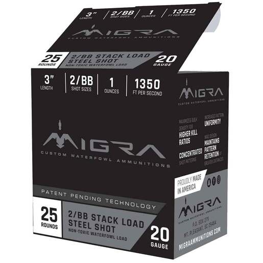 Migra Ammunition Combinational 20Ga 3in 1oz #2 Steel Shotshells – 150 Rounds – #2