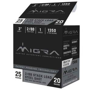 Migra Ammunition Combinational 20Ga 3in 1oz #2 Steel Shotshells - 25 Rounds Migra Ammunition Combinational 20Ga 3in 1oz #2 Steel Shotshells - 25 Rounds