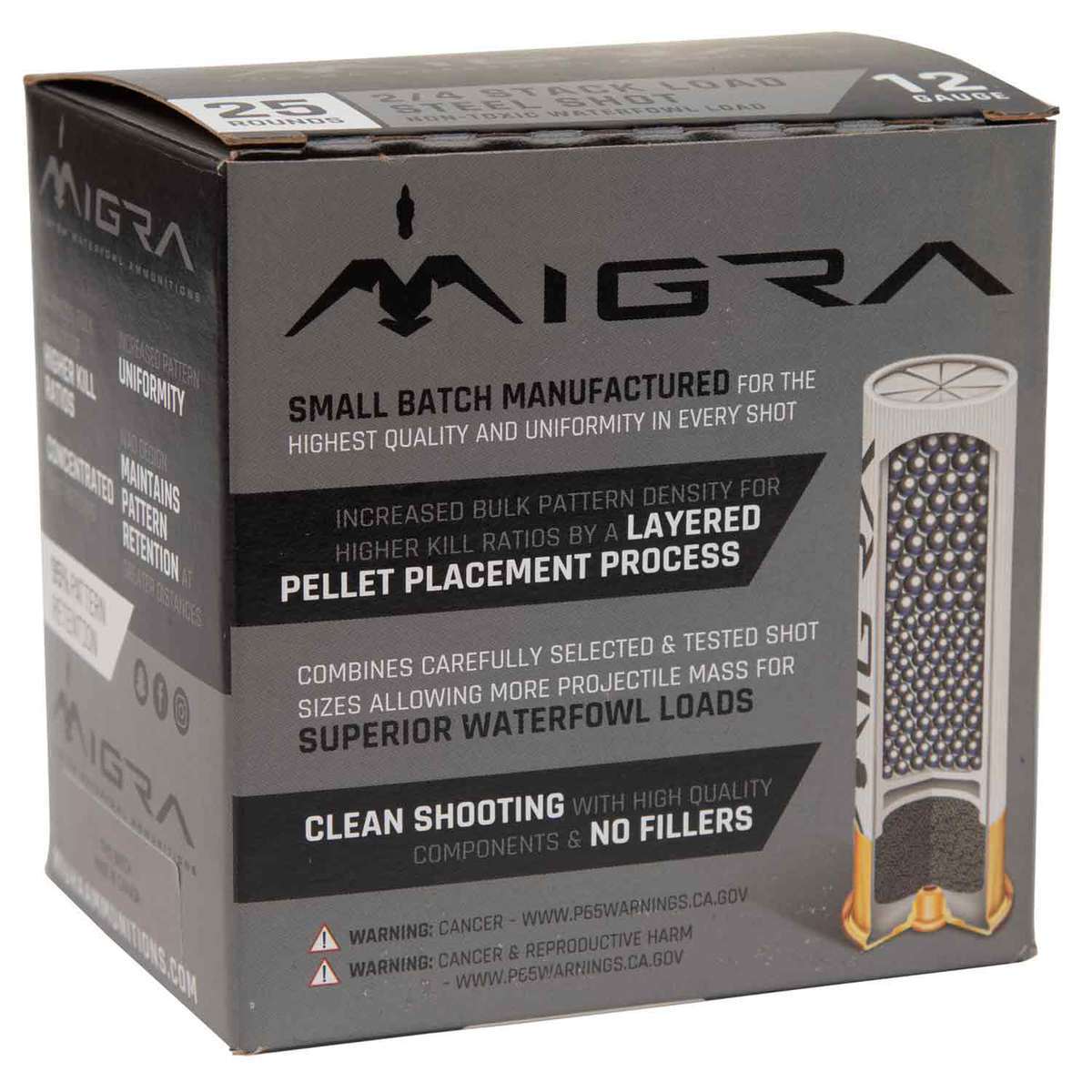 Migra Steel Shot 12 Gauge 3-1/2in #2/4 1-5/8oz Waterfowl Shotshells - 25 Rounds Migra Steel Shot 12 Gauge 3-1/2in #2/4 1-5/8oz Waterfowl Shotshells - 25 Rounds