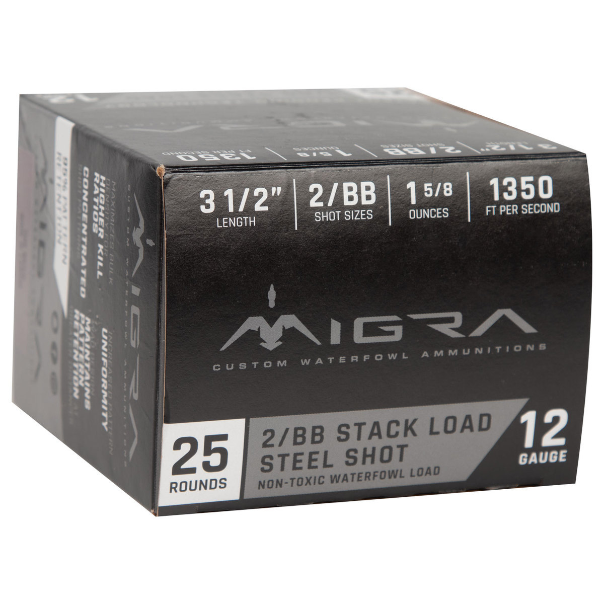 Migra Steel Shot 12 Gauge 3-1/2in #2/BB 1-5/8oz Waterfowl Shotshells ...