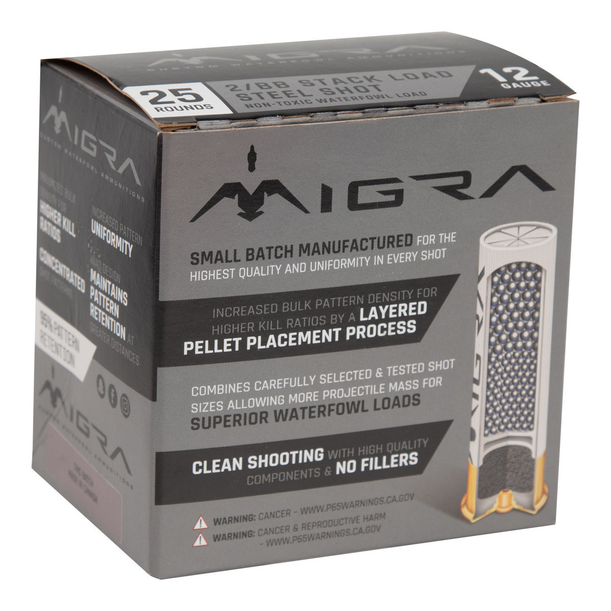 Migra Steel Shot 12 Gauge 3-1/2in #2/BB 1-5/8oz Waterfowl Shotshells - 25 Rounds Migra Steel Shot 12 Gauge 3-1/2in #2/BB 1-5/8oz Waterfowl Shotshells - 25 Rounds