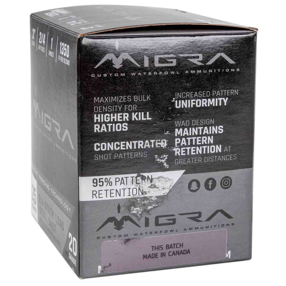 Migra Steel Shot 20 Gauge 3in #2/4 1oz Waterfowl Shotshells - 25 Rounds Migra Steel Shot 20 Gauge 3in #2/4 1oz Waterfowl Shotshells - 25 Rounds