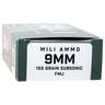 Mili Ammunition Custom Subsonic 9mm Luger 155gr Subsonic FMJ Handgun Ammo - 50 Rounds