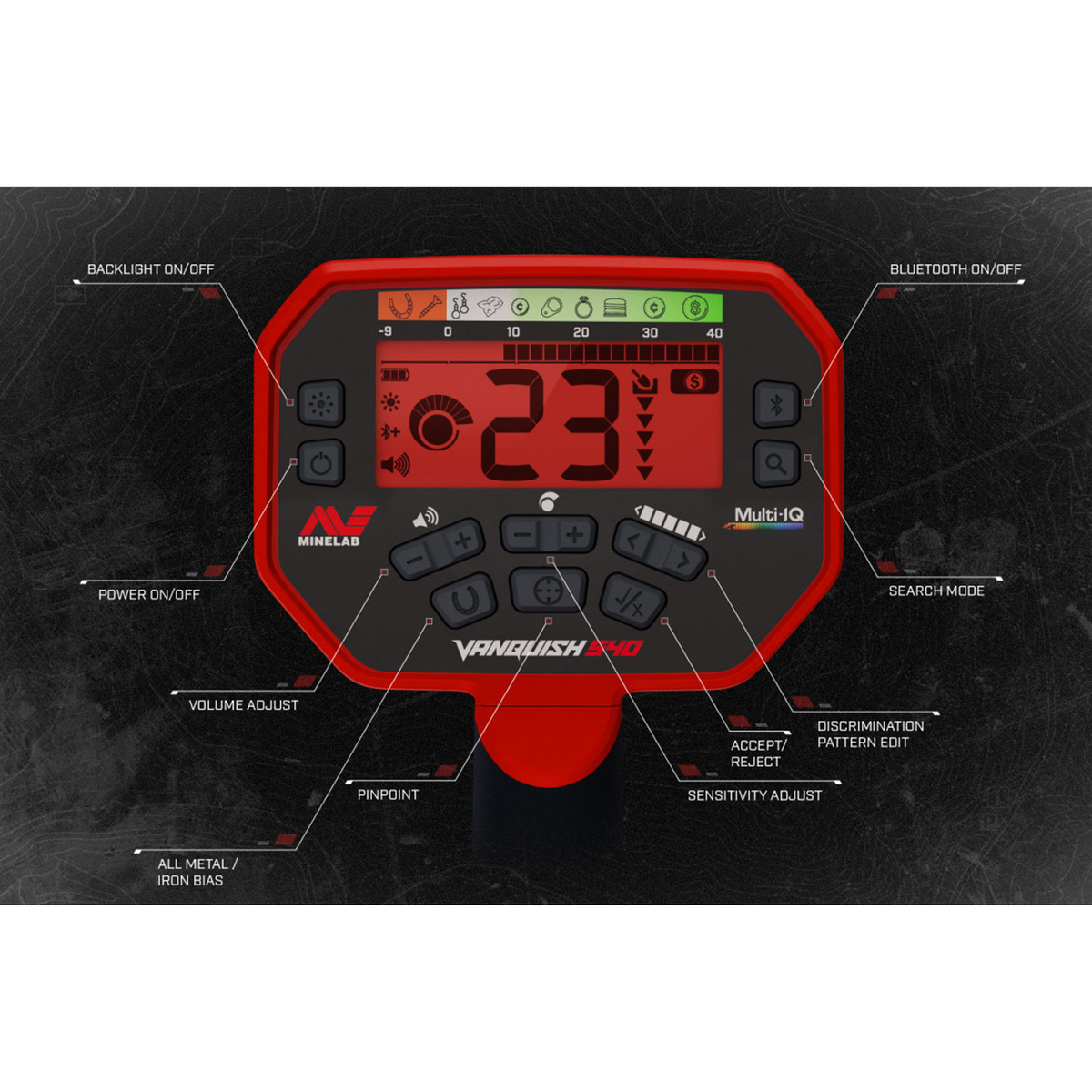 Minelab VANQUISH 540 Metal Detector PRO PACK - Red/Black Minelab VANQUISH 540 Metal Detector PRO PACK - Red/Black