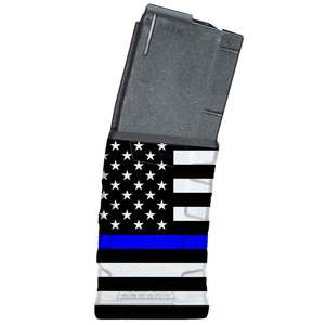 Mission First Tactical Blue Line American Flag 1 Decorated Extreme Duty AR15/M4 Rifle Magazine - 30 Rounds