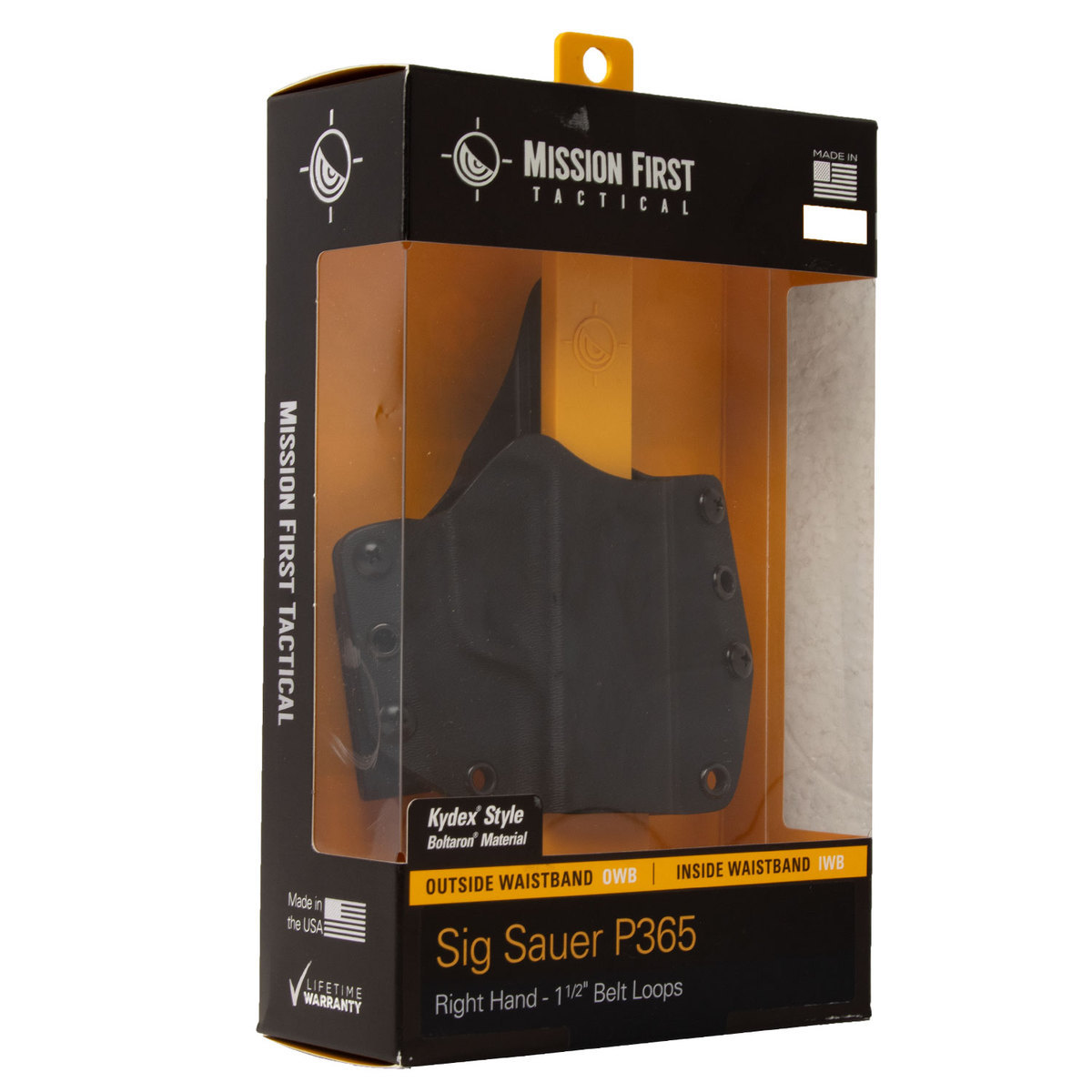Mission First Tactical Sig Sauer P365 Outside the Waistband Right Hand Holster - Black Mission First Tactical Sig Sauer P365 Outside the Waistband Right Hand Holster - Black