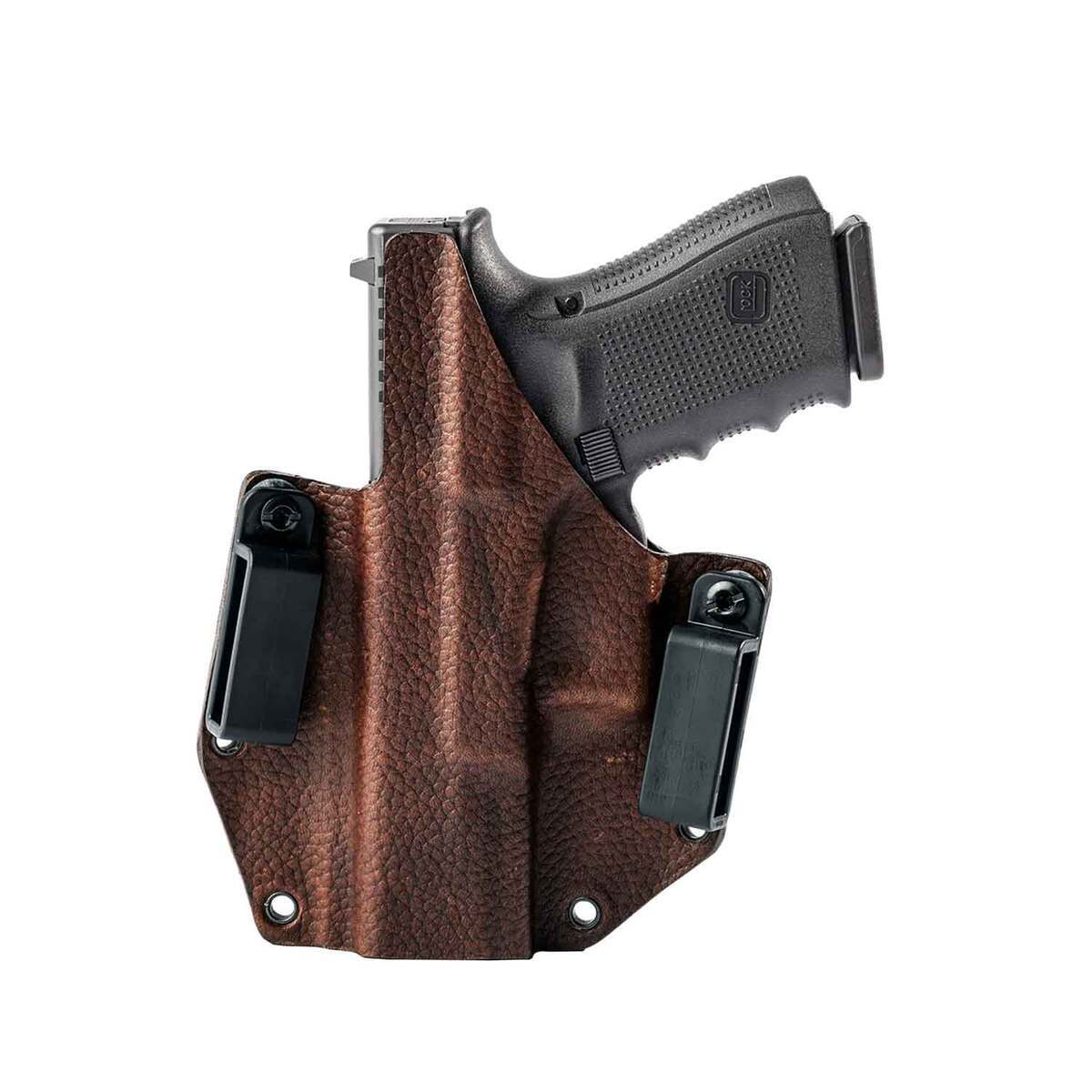 Mission First Tactical Hybrid Glock 19/23/44 Inside/Outside the Waistband Right Hand Holster - Brown Mission First Tactical Hybrid Glock 19/23/44 Inside/Outside the Waistband Right Hand Holster - Brown