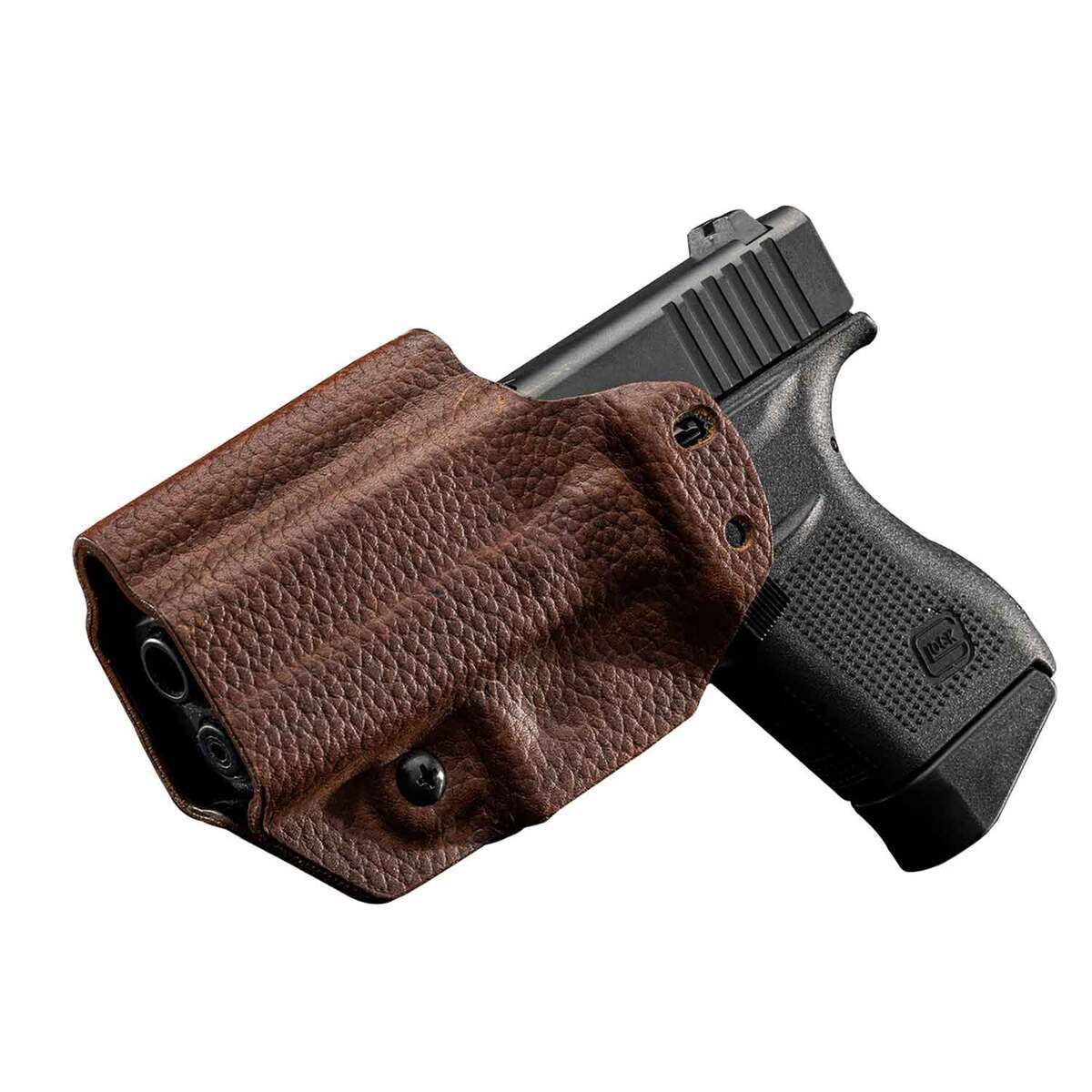 Mission First Tactical Hybrid Inside/Outside The Waistband Glock 43/43x Ambidextrous Holster - Brown Mission First Tactical Hybrid Inside/Outside The Waistband Glock 43/43x Ambidextrous Holster - Brown