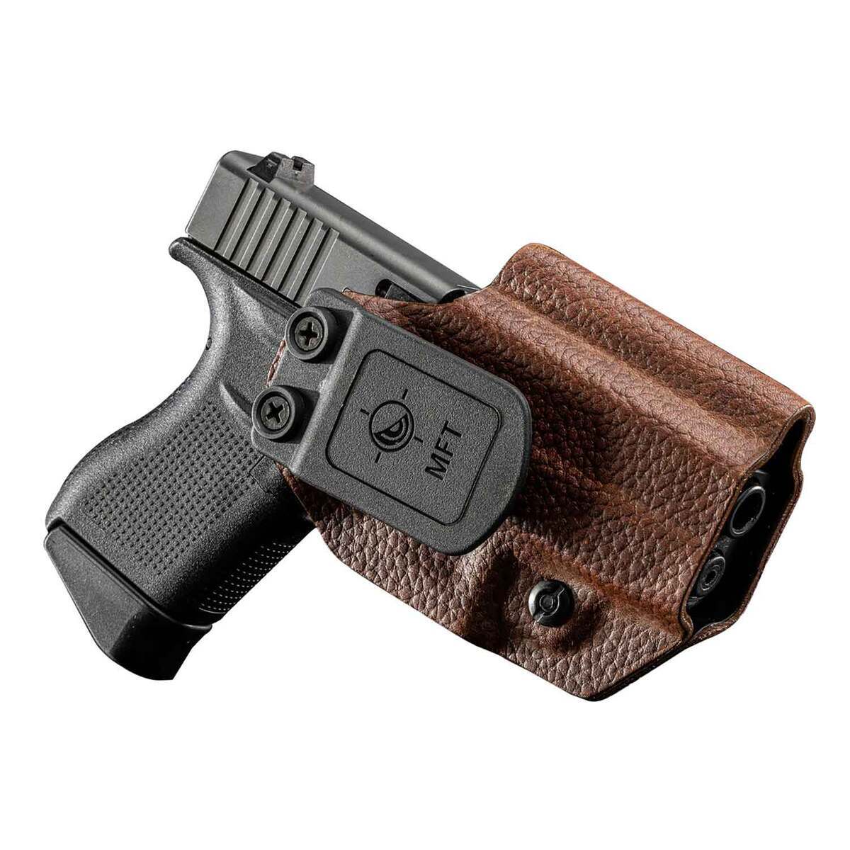 Mission First Tactical Hybrid Inside/Outside The Waistband Glock 43/43x Ambidextrous Holster - Brown Mission First Tactical Hybrid Inside/Outside The Waistband Glock 43/43x Ambidextrous Holster - Brown