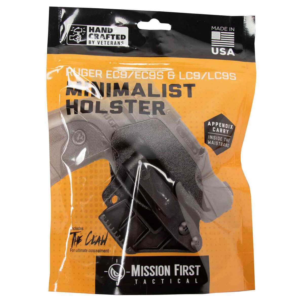 Mission First Tactical Minimalist Ruger EC9/LC9 Inside the Waistband Ambidextrous Holster - Black Mission First Tactical Minimalist Ruger EC9/LC9 Inside the Waistband Ambidextrous Holster - Black