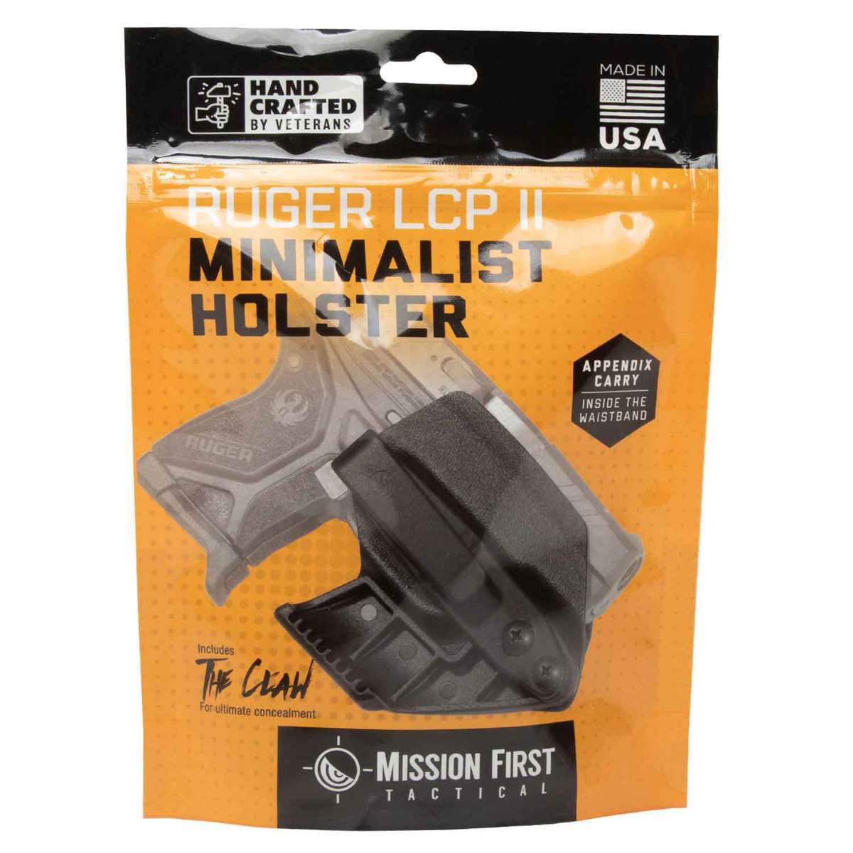 Mission First Tactical Minimalist Ruger LCP II Inside the Waistband Ambidextrous Holster - Black Mission First Tactical Minimalist Ruger LCP II Inside the Waistband Ambidextrous Holster - Black