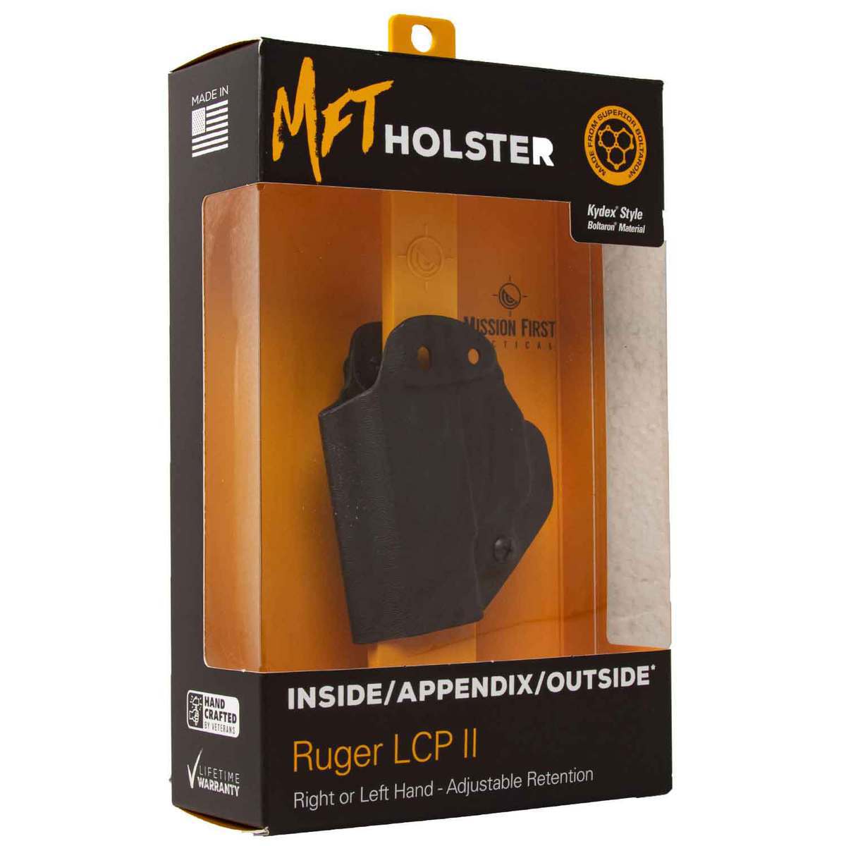 Mission First Tactical Ruger LCP II Inside/Outside the Waistband Ambidextrous Holster - Black Mission First Tactical Ruger LCP II Inside/Outside the Waistband Ambidextrous Holster - Black