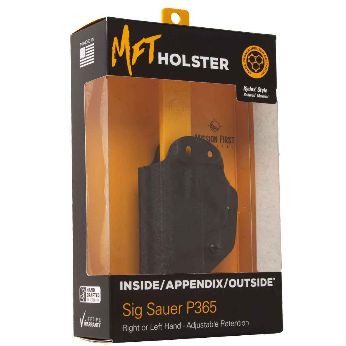 Mission First Tactical Versatile Sig Sauer P365 Inside/Outside the Waistband Ambidextrous Holster - Black Mission First Tactical Versatile Sig Sauer P365 Inside/Outside the Waistband Ambidextrous Holster - Black