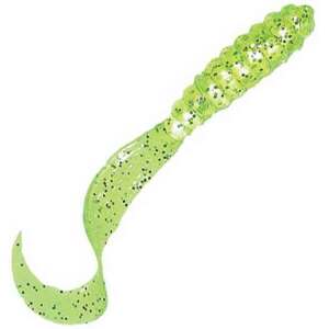 Mister Twister 3in Meeny Curly Tail Grub - Chartreuse Flake, 20pk
