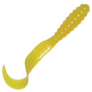 Mister Twister 3in Meeny Curly Tail Grub - Yellow, 20pk