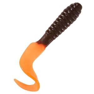 Mister Twister 2in Teenie Curly Tail Grub - Brown/Orange, 20pk