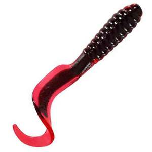 Mister Twister Teenie Curly Tail Grub - Red/Black, 2in, 20pk