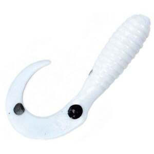 Mister Twister Teenie Dotted Curly Tail Grub - White/Black Dots, 2in, 20pk