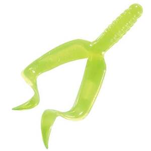 Mister Twister Double Tail Grub - Chartreuse, 4in, 4pk