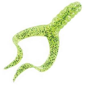 Mister Twister Double Tail Grub - Chartreuse Flake, 2in, 6pk