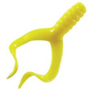 Mister Twister Double Tail Grub - Yellow, 2in, 6pk