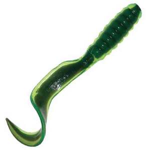 Mister Twister 3in Meeny Grub - Chartreuse/Black, 20pk