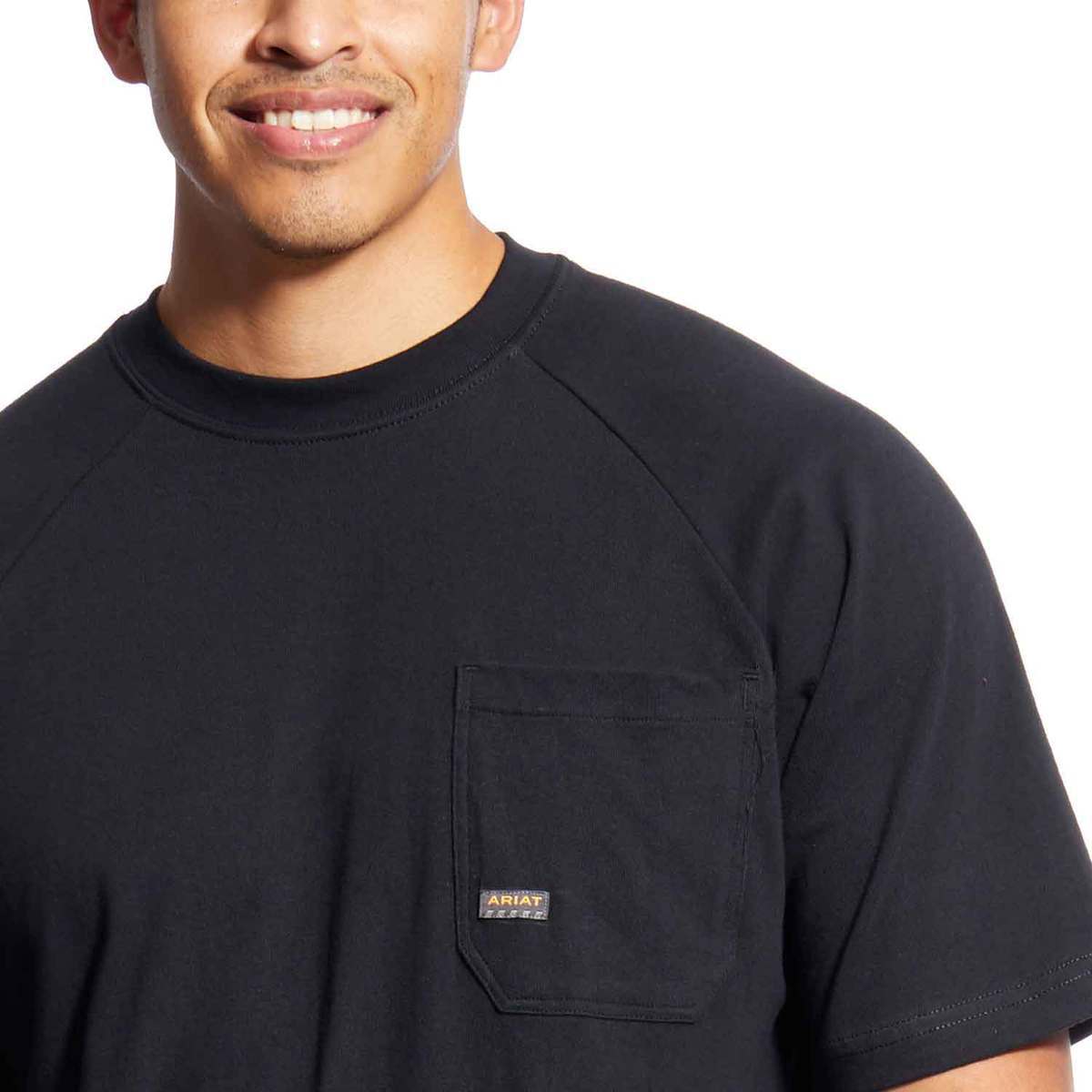 Ariat Men's Rebar Cotton Strong Short Sleeve Work Shirt - Black - M - Black M Ariat Men's Rebar Cotton Strong Short Sleeve Work Shirt - Black - M - Black M