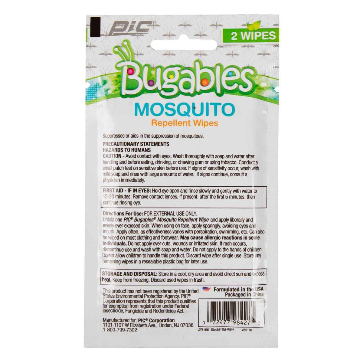 Bugables Mosquito Repellent Wipes Bugables Mosquito Repellent Wipes