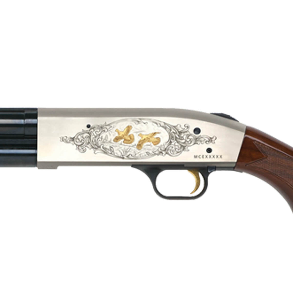 Mossberg 500 Centennial Limited Edition Walnut/Blued 12 Gauge 3in Pump Shotgun - 28in - High Gloss Walnut Mossberg 500 Centennial Limited Edition Walnut/Blued 12 Gauge 3in Pump Shotgun - 28in - High Gloss Walnut
