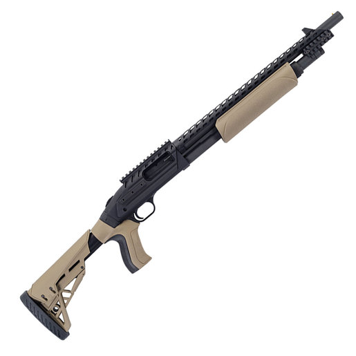Mossberg 500 ATI Tactical Blued/FDE 12 Gauge 3in Pump Action Shotgun - 18.5in - Flat Dark Earth/Black image