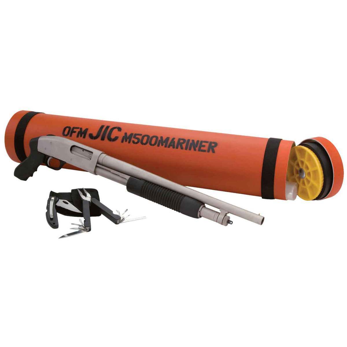 Mossberg 500 Tactical JIC Mariner Package 12 Gauge 3in Silver Marinecote Pump Action Firearm - 18.5in - Black Mossberg 500 Tactical JIC Mariner Package 12 Gauge 3in Silver Marinecote Pump Action Firearm - 18.5in - Black