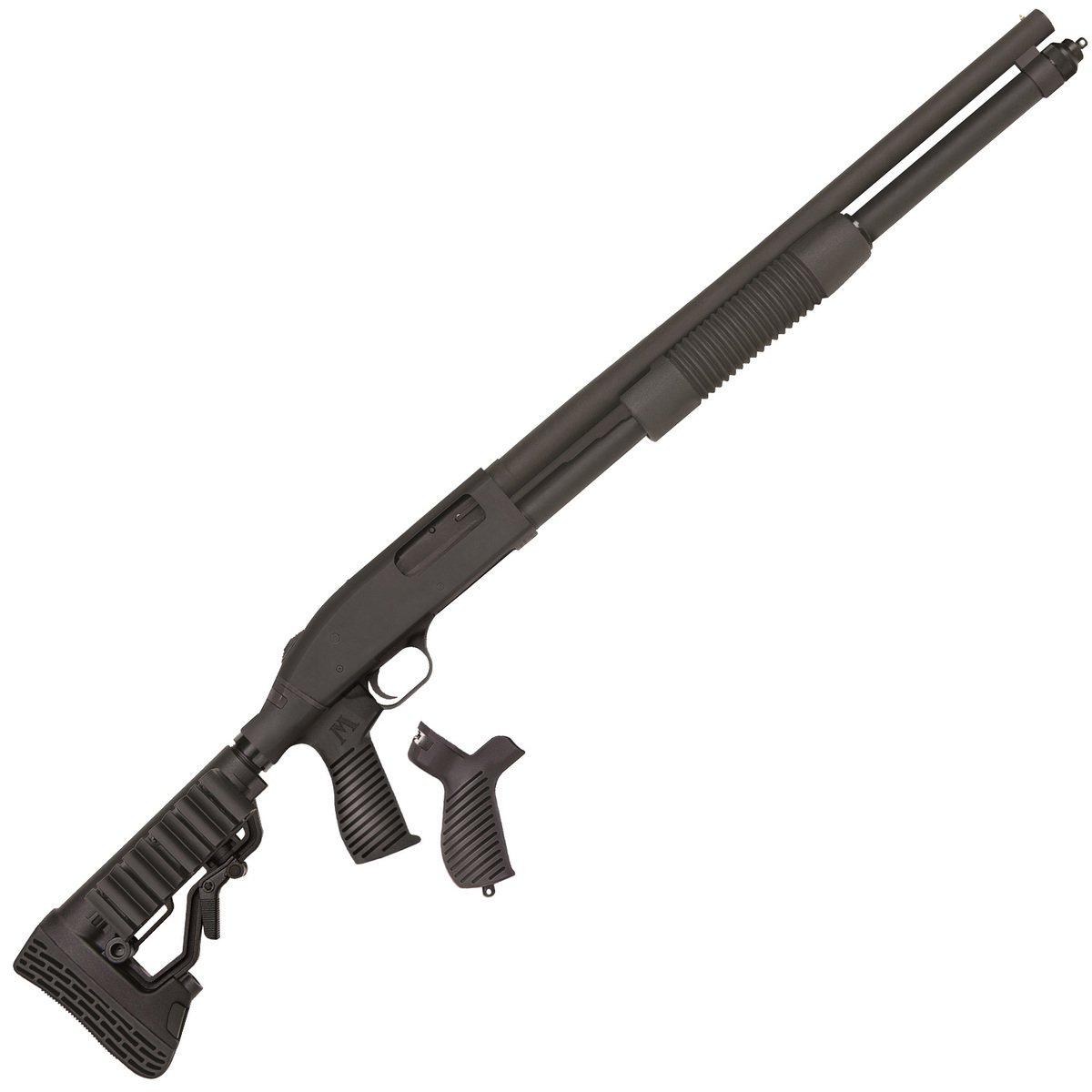 Mossberg 590 9-Shot FLEX Stock Pistol Grip Kit 12 Gauge 3in Black Pump Action Shotgun - 20in - Black Mossberg 590 9-Shot FLEX Stock Pistol Grip Kit 12 Gauge 3in Black Pump Action Shotgun - 20in - Black