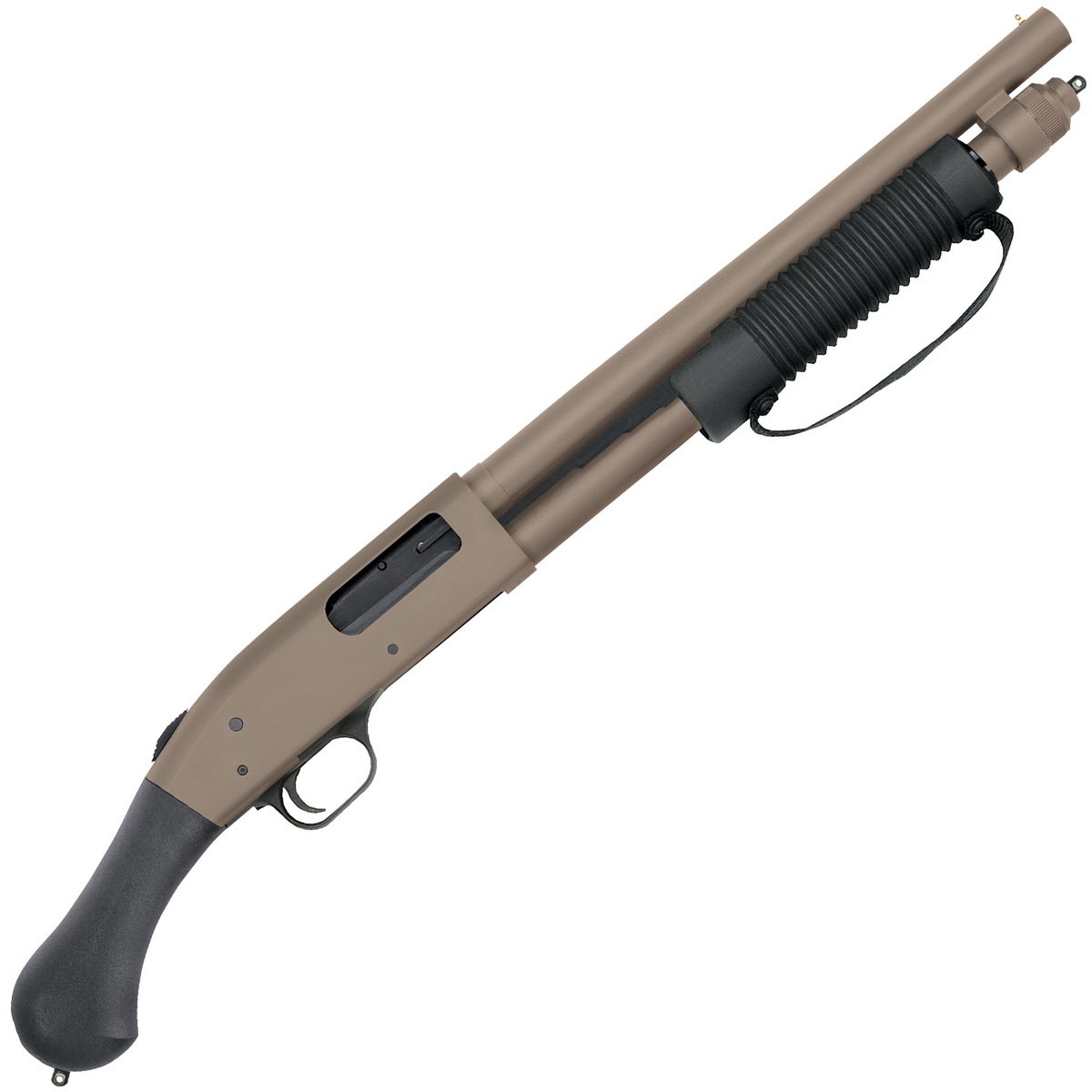 Mossberg 590 Shockwave 12 Gauge 3in FDE Cerakote Pump Firearm - 14.38in - Flat Dark Earth Mossberg 590 Shockwave 12 Gauge 3in FDE Cerakote Pump Firearm - 14.38in - Flat Dark Earth