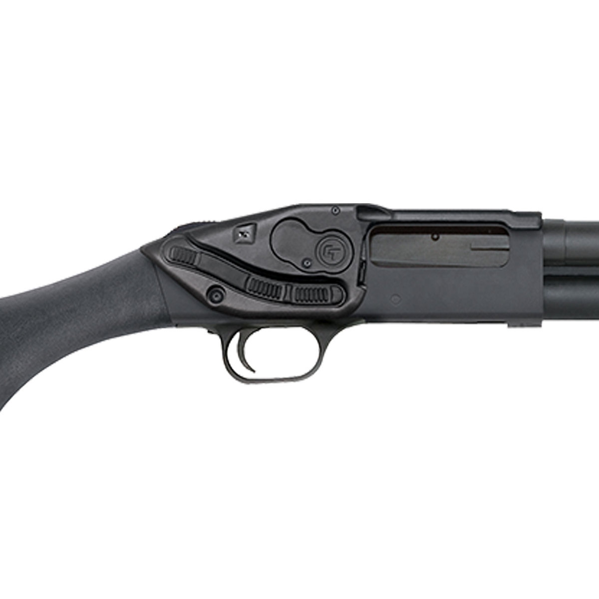 Mossberg 590 Shockwave Laser Saddle Black 20ga 3in Pump Action Firearm - 14.375in - Black Mossberg 590 Shockwave Laser Saddle Black 20ga 3in Pump Action Firearm - 14.375in - Black