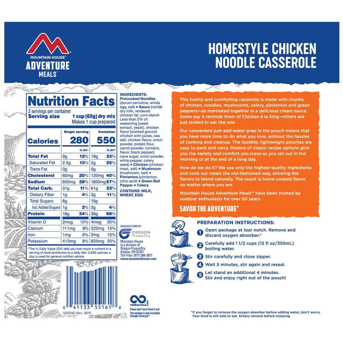 Mountain House Homestyle Chicken Noodle Casserole - 2 Servings Mountain House Homestyle Chicken Noodle Casserole - 2 Servings