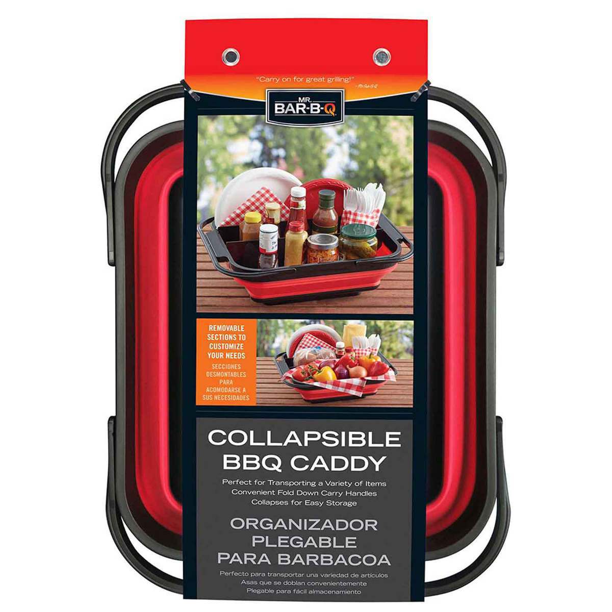 Mr Bar-B-Q Collapsible Caddy - Black/Red Mr Bar-B-Q Collapsible Caddy - Black/Red