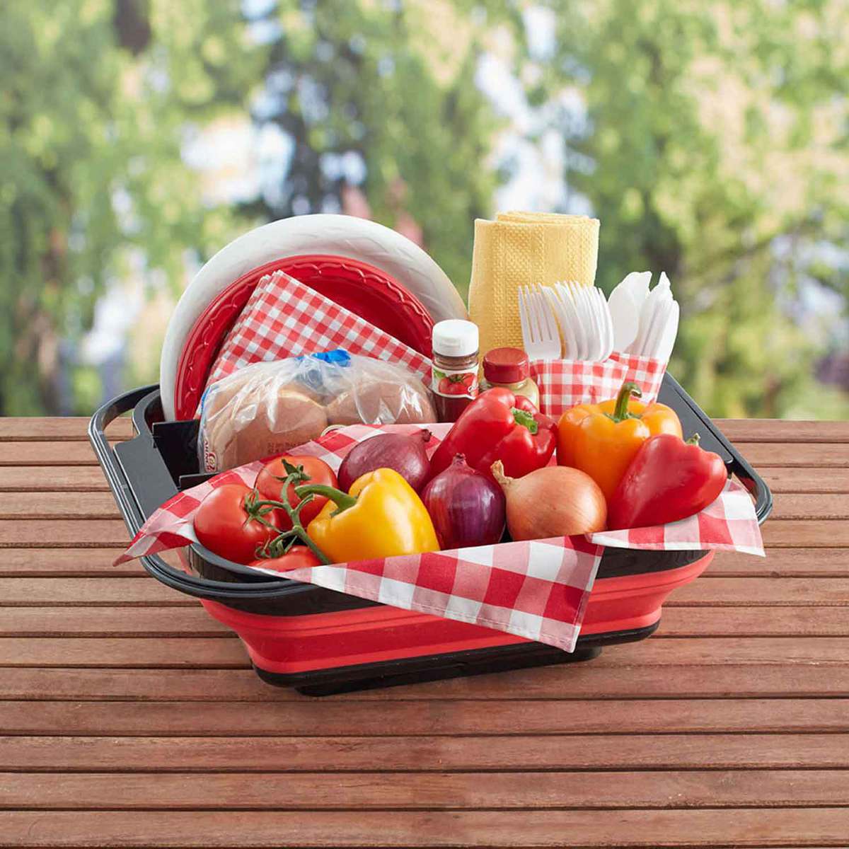 Mr Bar-B-Q Collapsible Caddy - Black/Red Mr Bar-B-Q Collapsible Caddy - Black/Red