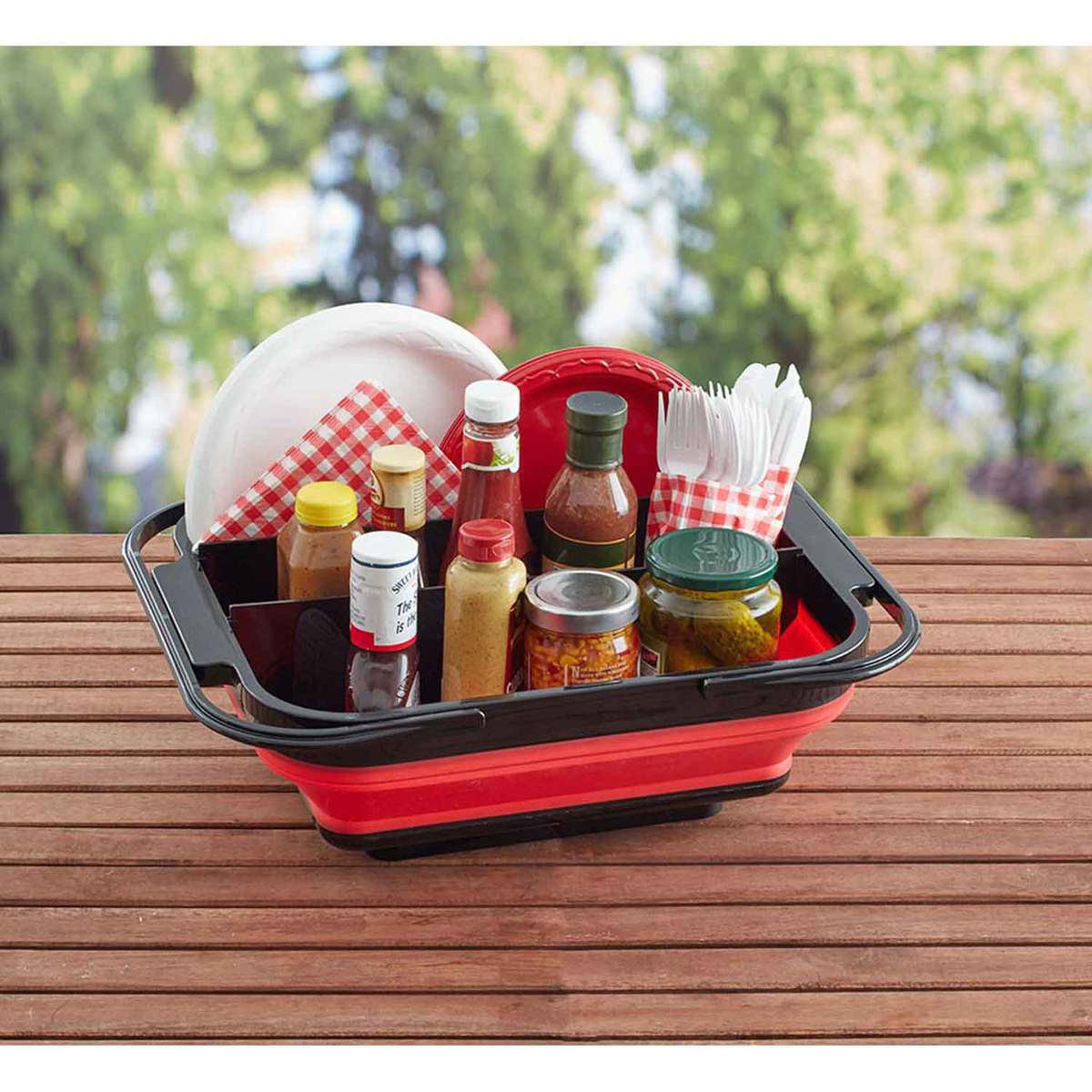 Mr Bar-B-Q Collapsible Caddy - Black/Red Mr Bar-B-Q Collapsible Caddy - Black/Red