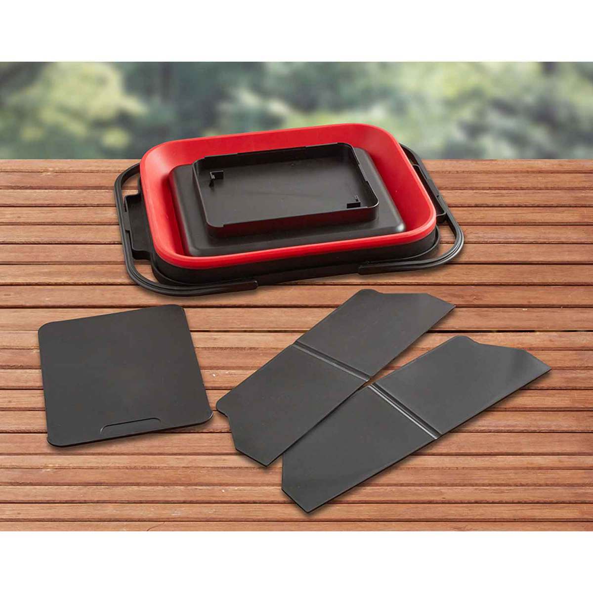 Mr Bar-B-Q Collapsible Caddy - Black/Red Mr Bar-B-Q Collapsible Caddy - Black/Red