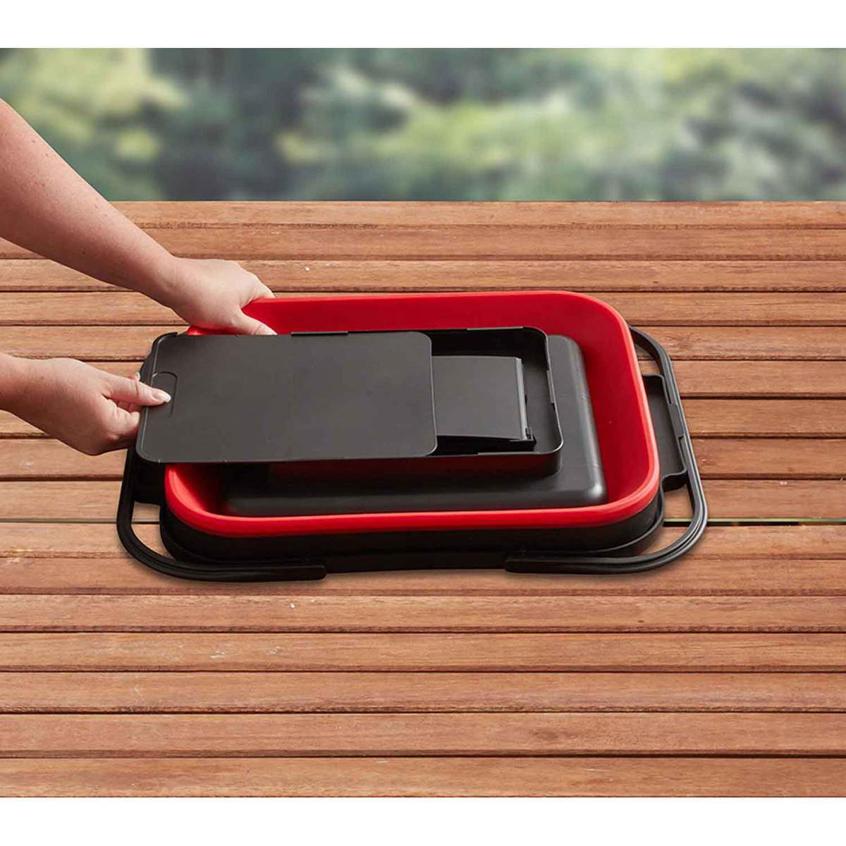 Mr Bar-B-Q Collapsible Caddy - Black/Red Mr Bar-B-Q Collapsible Caddy - Black/Red