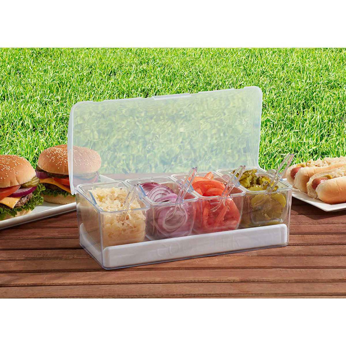 Mr Bar-B-Q Cool Tek Condiment Caddy - Clear Mr Bar-B-Q Cool Tek Condiment Caddy - Clear