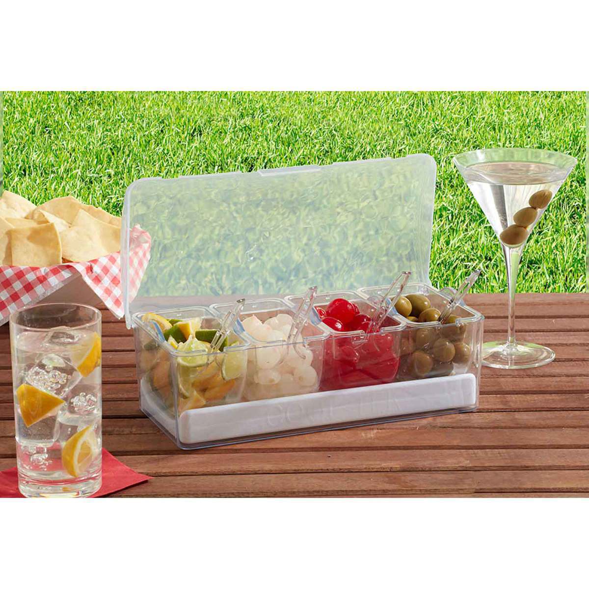 Mr Bar-B-Q Cool Tek Condiment Caddy - Clear Mr Bar-B-Q Cool Tek Condiment Caddy - Clear