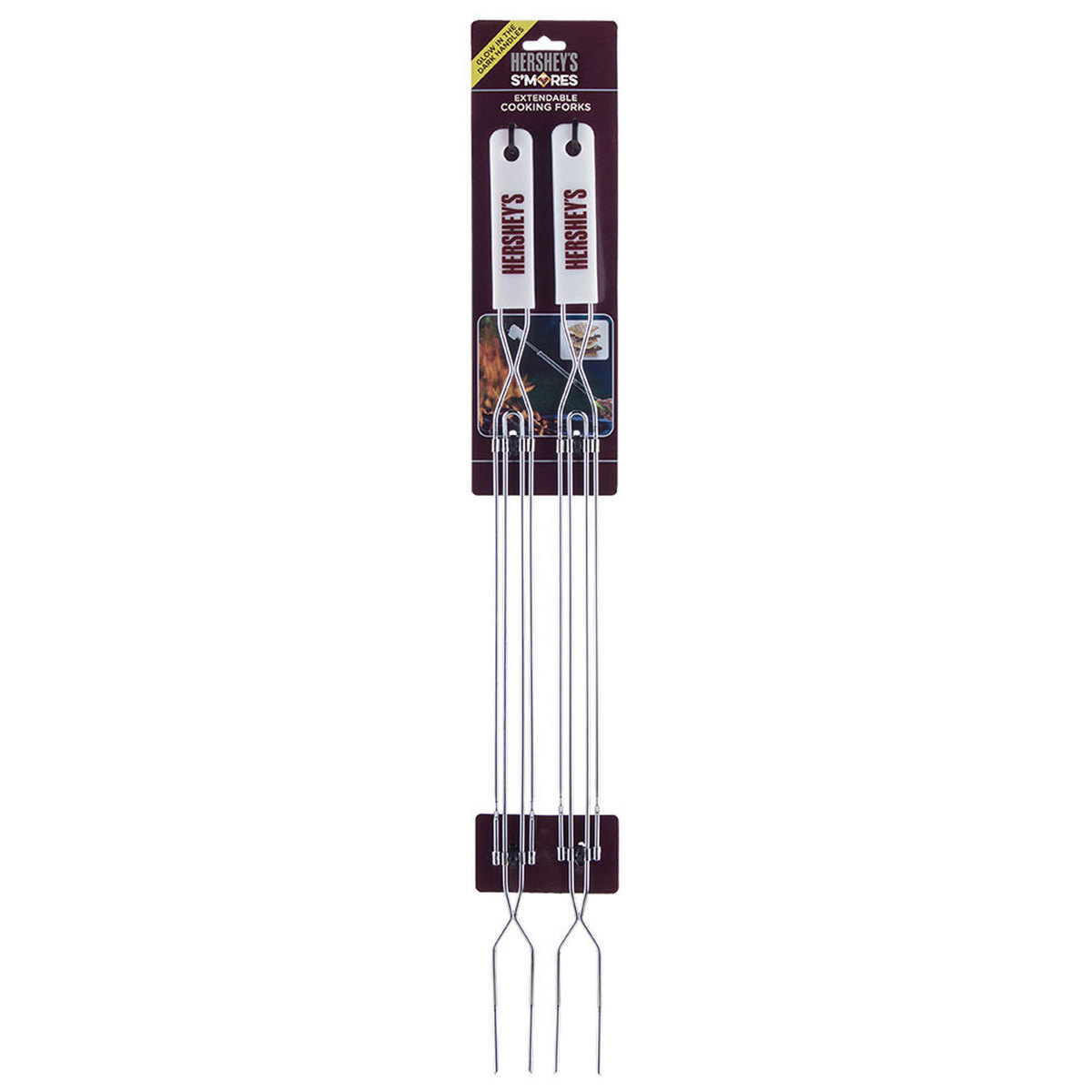 Mr. Bar-B-Q Hershey's S'mores Glow-in-the-Dark Extendable Cooking Forks - White/Glow-in-the-Dark Mr. Bar-B-Q Hershey's S'mores Glow-in-the-Dark Extendable Cooking Forks - White/Glow-in-the-Dark