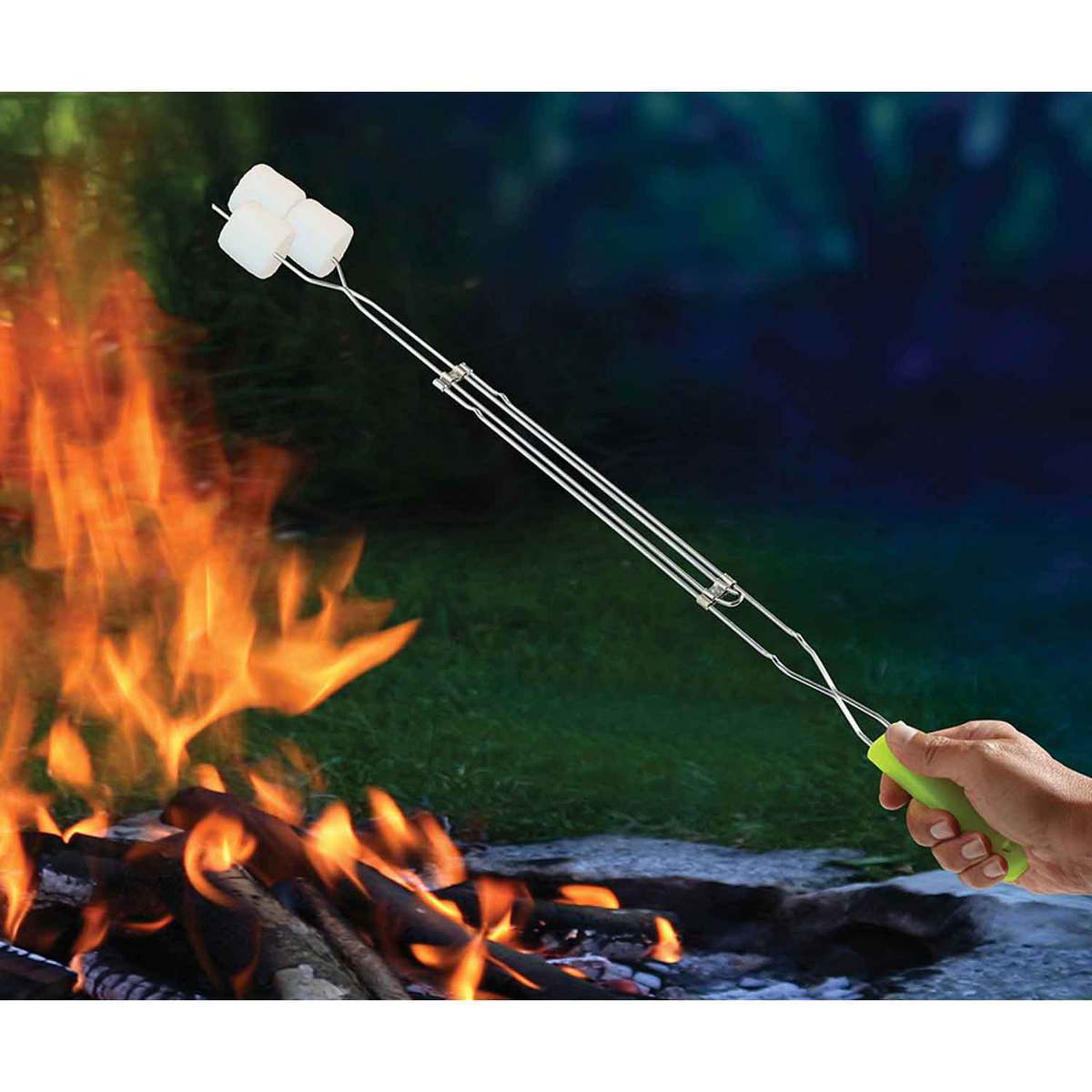 Mr. Bar-B-Q Hershey's S'mores Glow-in-the-Dark Extendable Cooking Forks - White/Glow-in-the-Dark Mr. Bar-B-Q Hershey's S'mores Glow-in-the-Dark Extendable Cooking Forks - White/Glow-in-the-Dark