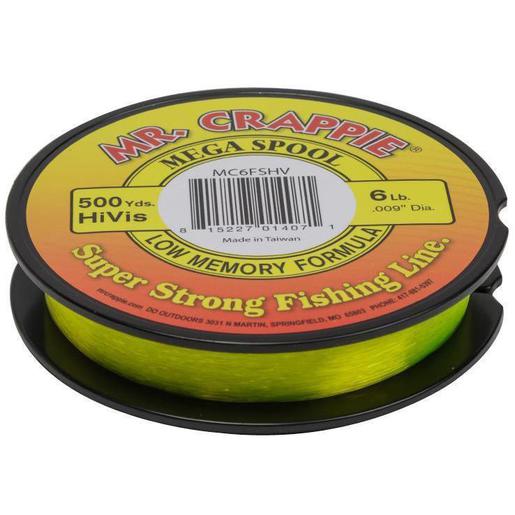 Mr. Crappie Mega Spool Monofilament Fishing Line - Hi-Vis Yellow