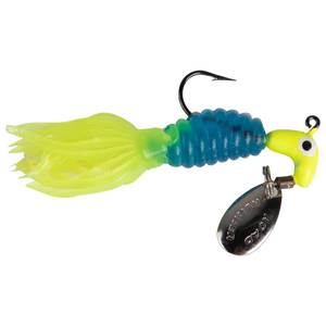 Team Crappie Crappie Tamer Underspin Jig- Chartreuse/Pearl Blue/Opaque Chartreuse, 1/16oz