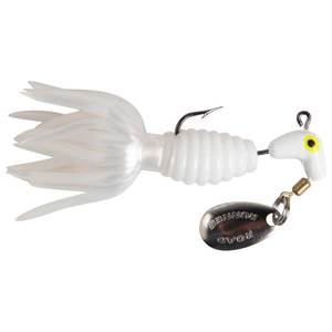 Team Crappie Crappie Tamer Underspin Jig- White/White/Pearl, 1/16oz
