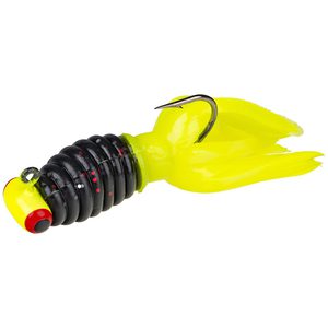 Stike King Mr. Crappie Sausage Head with Thunder Tail Panfish Bait - Tuxedo Black/Chartreuse, 1/16oz, 3 Pack