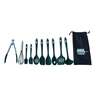 10 PC SILICONE COATED UTENSIL SET W/CARRY BAG - Green