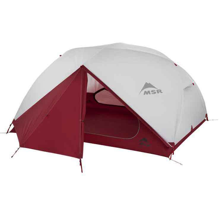 MSR Elixir 3 3-Person Backpacking Tent - Gray/Red - Gray/Red MSR Elixir 3 3-Person Backpacking Tent - Gray/Red - Gray/Red